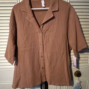 Brown Button-Up Shirt